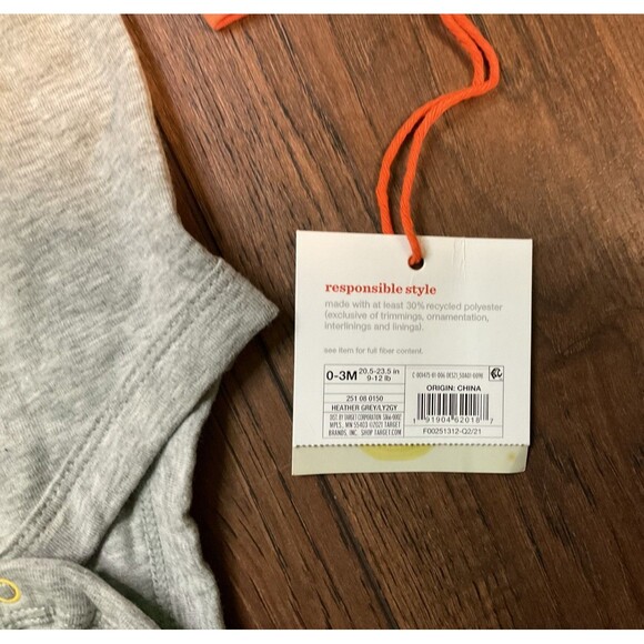 christian robinson neutral one piece 0-3 months new with tags long sleeve - Picture 5 of 5